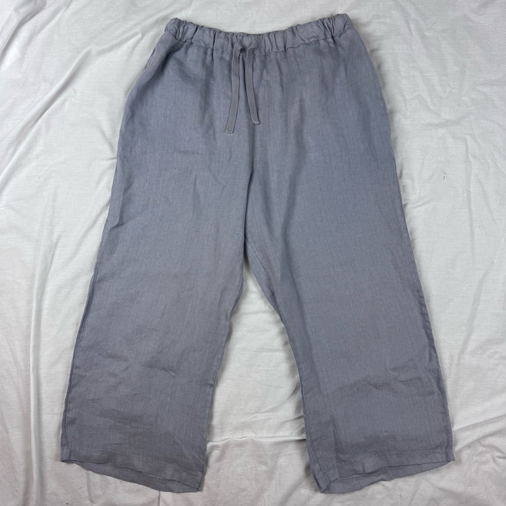 Becasa Linen One Size Blue/Gray Lagenlook Pants